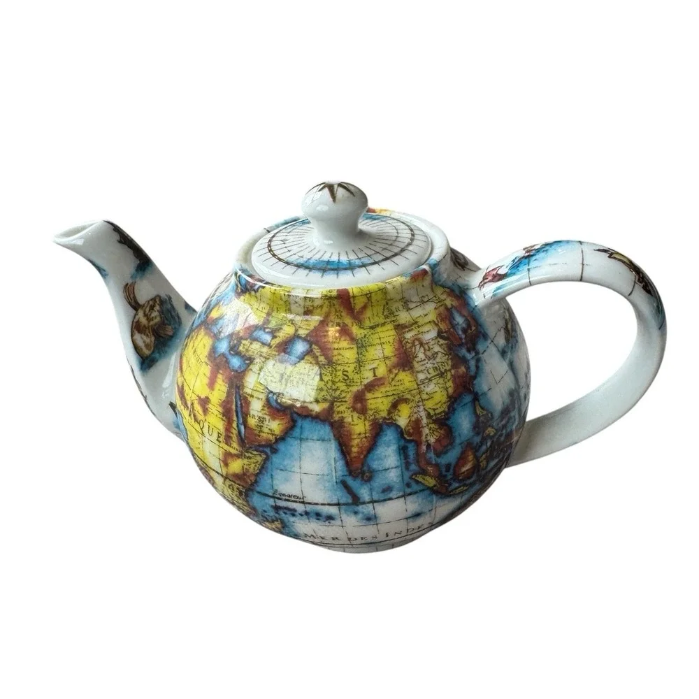 Vintage Paul Cardew Terrestrial Globe Teapot Set Mint‎